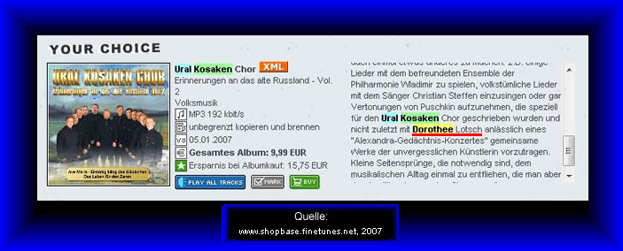 F Presse 2007 Ural Kosaken Chor Tournee 07